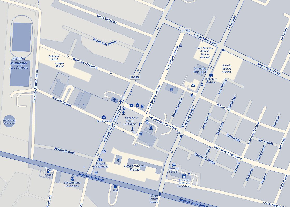 Mapa de la clínica en José Miguel Carrera 422, Las Cabras